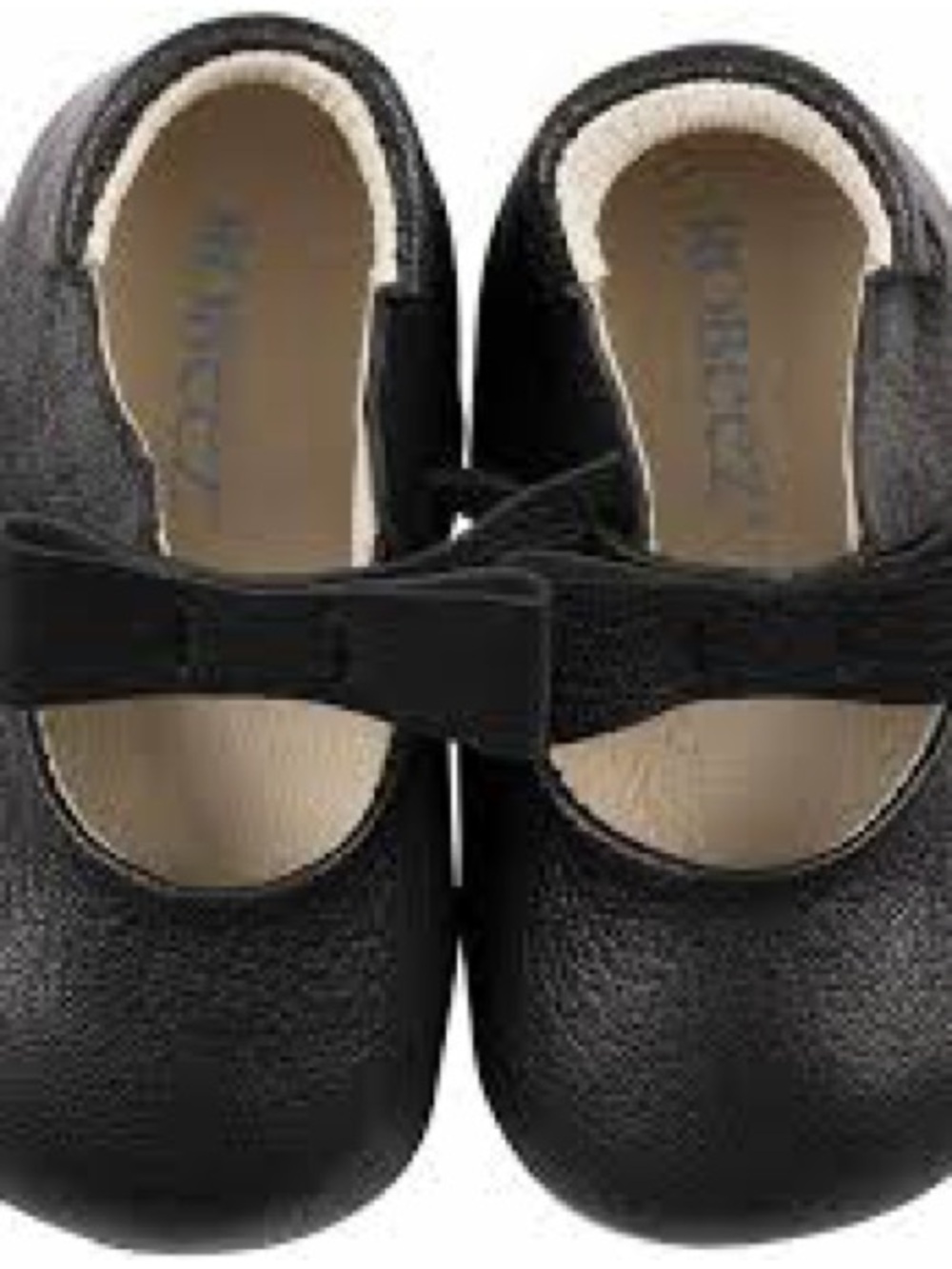 Robeez Black Mary Jane Shoes with Bow Strap